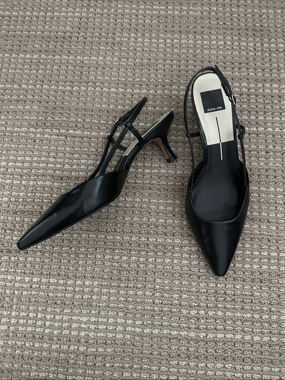 Dolce Vita Black Pointed Slingback Heels